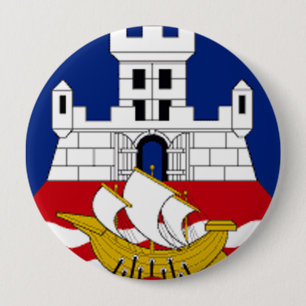 Flag of Belgrade 10 Cm Round Badge