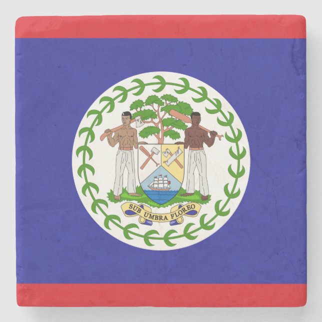 Flag of Belise Stone Coaster (Front)