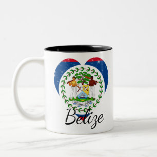 Flag of Belise. Two-Tone Coffee Mug