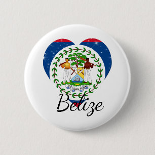 Flag of Belize. 6 Cm Round Badge