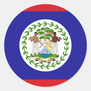 Flag of Belize Classic Round Sticker