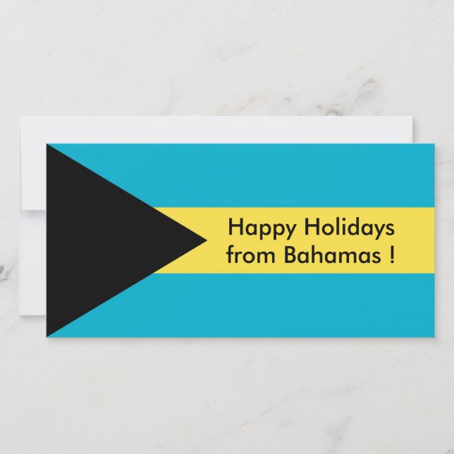 Flag of Belize, Happy Holidays from Bahamas Holiday Card (Front)