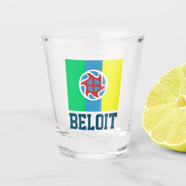 Flag of Beloit, Wisconsin Shot Glass (Front)