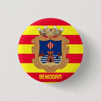 Flag of Benidorm - Comunidad Valenciana (ESP) 3 Cm Round Badge