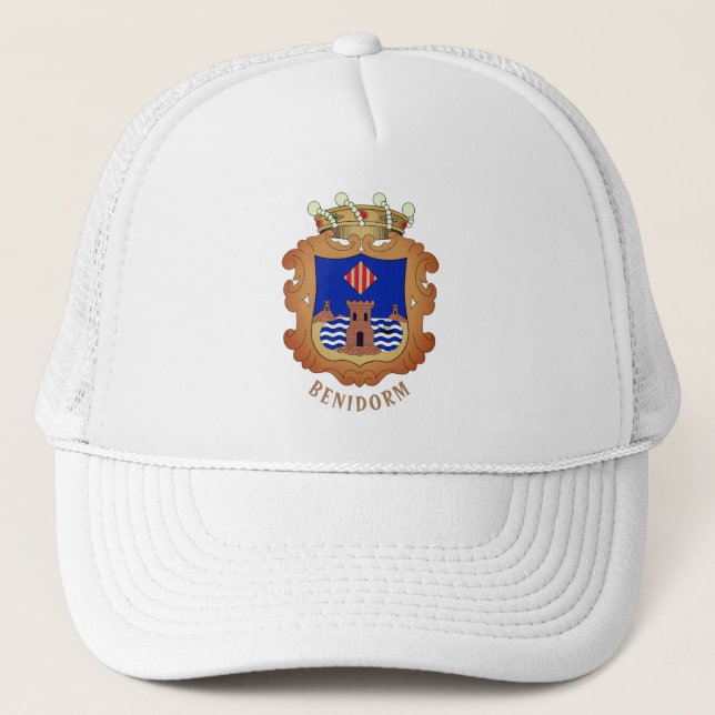 Flag of Benidorm - Comunidad Valenciana (ESP) Trucker Hat (Front)