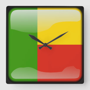 Flag of Benin Square Wall Clock