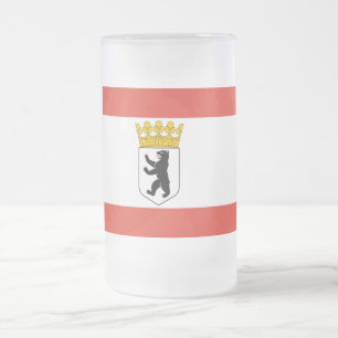 Flag of Berlin Frosted Glass Beer Mug