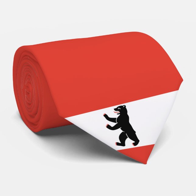 Flag of Berlin (German City) Tie (Rolled)