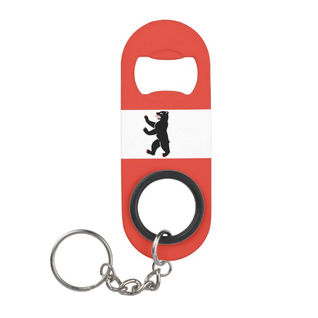 Flag of Berlin Keychain Bottle Opener (Front)