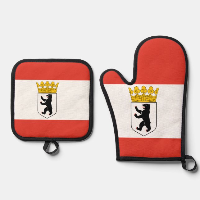 Flag of Berlin Oven Mitt & Pot Holder Set (Front)