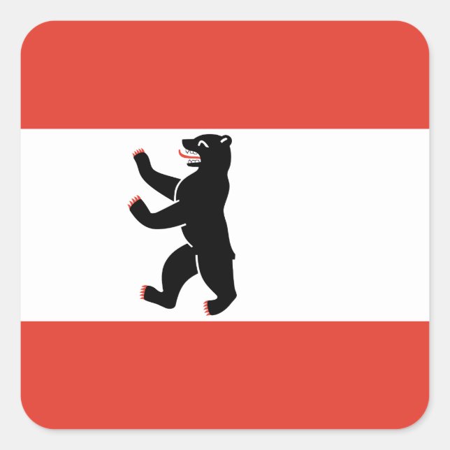 Flag of Berlin Square Sticker (Front)