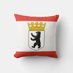 Flag of Berlin Throw Pillow