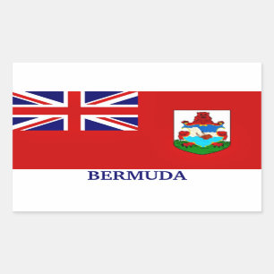Flag of Bermuda, labelled, Rectangular Sticker