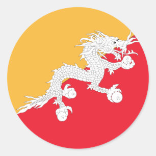 Flag of Bhutan Classic Round Sticker