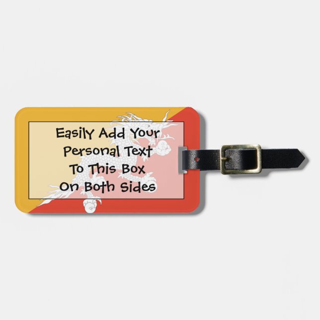 Flag of Bhutan Easy ID Personal Luggage Tag (Front Horizontal)