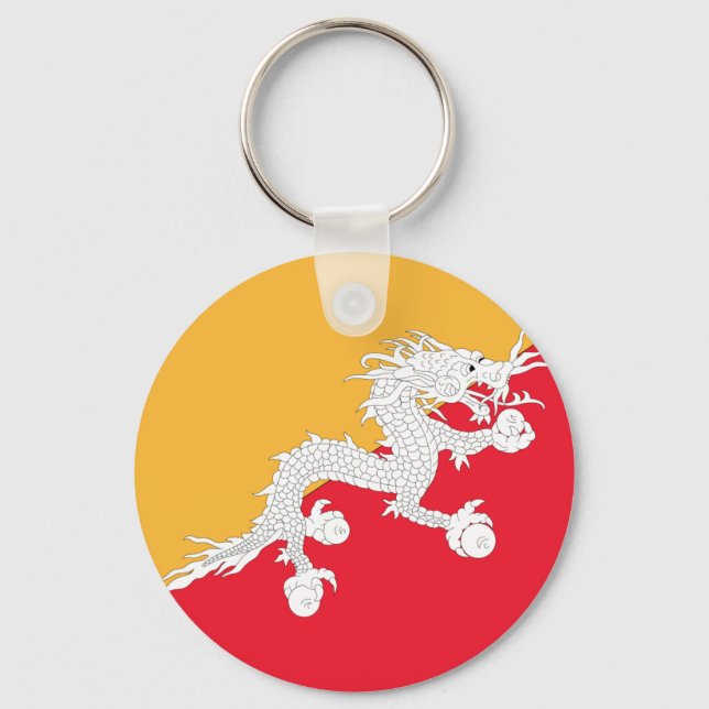 Flag of Bhutan Key Ring (Front)