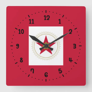 Flag of Birmingham, Alabama Square Wall Clock