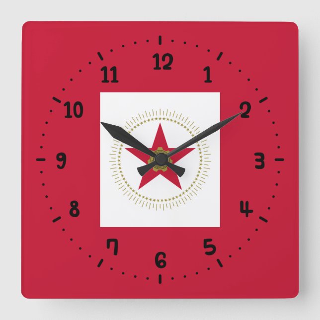 Flag of Birmingham, Alabama Square Wall Clock (Front)
