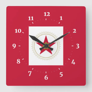 Flag of Birmingham, Alabama Square Wall Clock