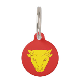 Flag of Birmingham, UK, bull's head Pet Tag