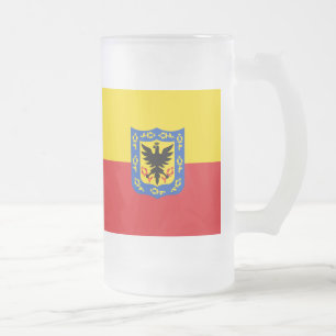 Flag of Bogota, Colombia Frosted Glass Beer Mug