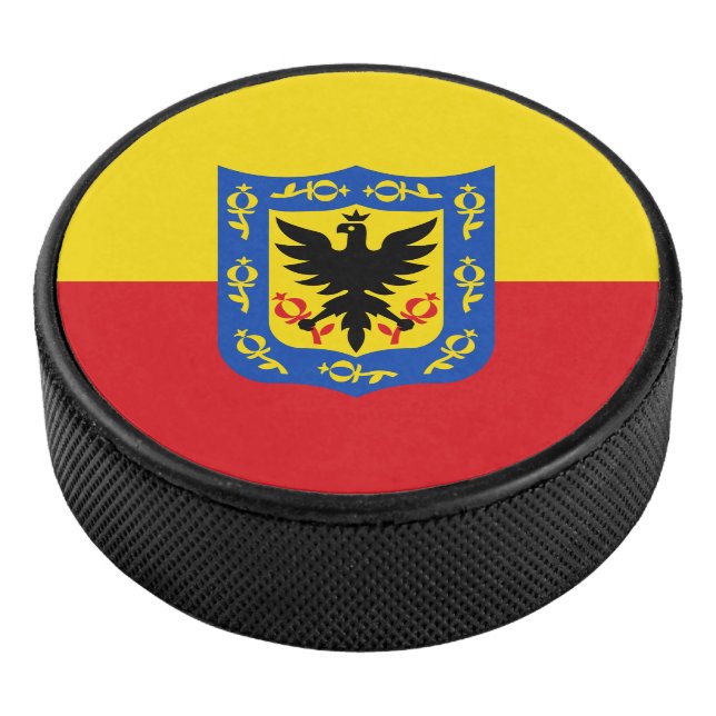 Flag of Bogota, Colombia Hockey Puck (3/4)
