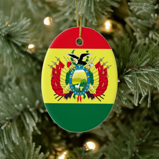 Flag of Bolivia Ceramic Tree Decoration (Tree)
