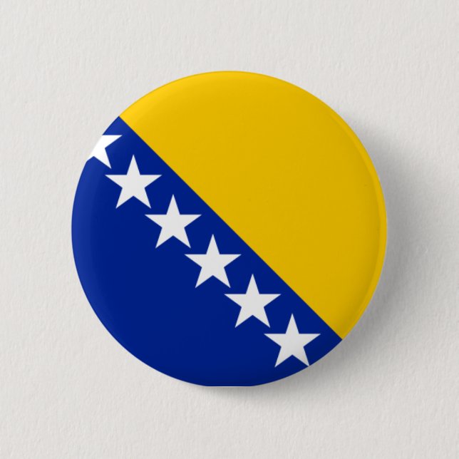 Flag of Bosnia and Herzegovina 6 Cm Round Badge (Front)