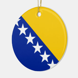 Flag of Bosnia and Herzegovina Ceramic Tree Decoration