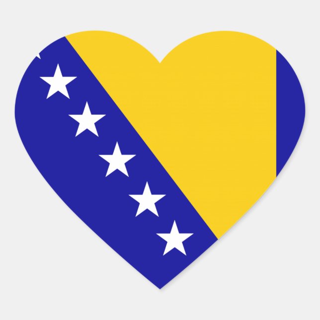 Flag of Bosnia and Herzegovina Heart Sticker (Front)