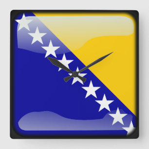 Flag of Bosnia-Herzegovina Square Wall Clock