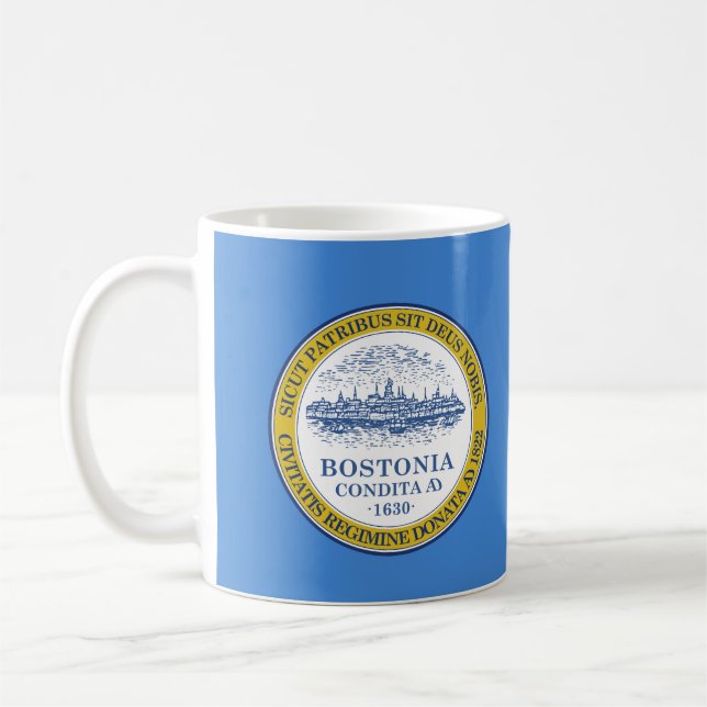 Flag of Boston, Massachusetts Coffee Mug (Left)