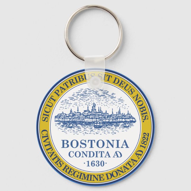 Flag of Boston, Massachusetts Key Ring (Front)