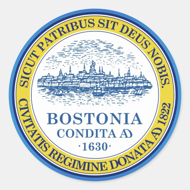 Flag of Boston, Massachusetts Oval Sticker (Front)