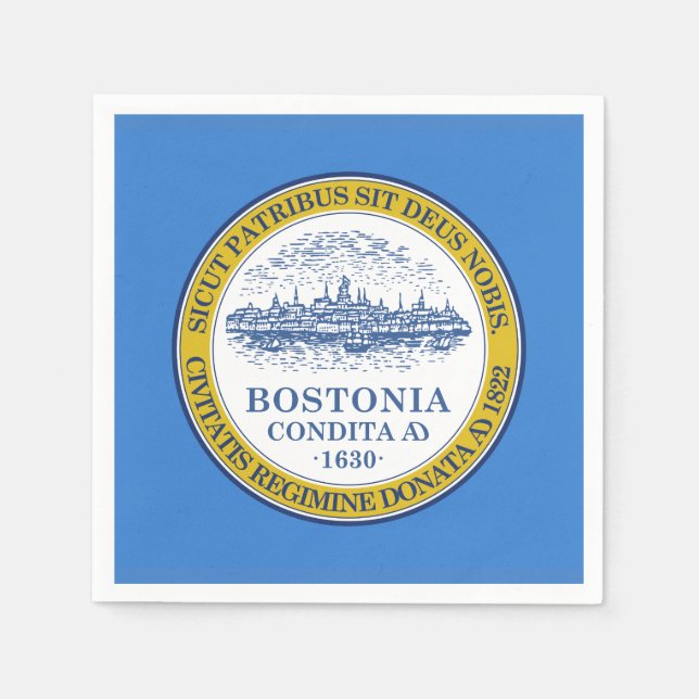 Flag of Boston, Massachusetts Paper Napkins (Front)