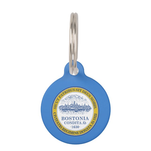 Flag of Boston, Massachusetts Pet ID Tag (Front)