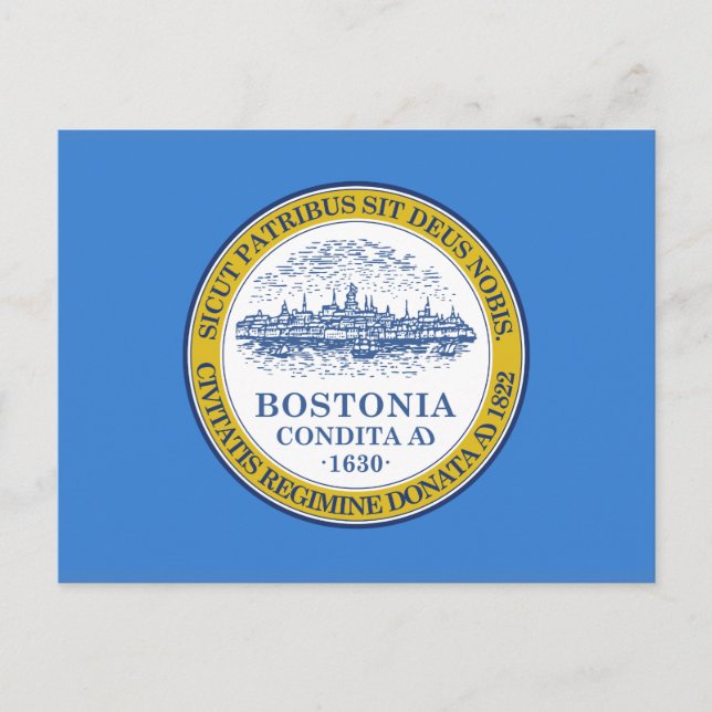 Flag of Boston, Massachusetts Postcard (Front)