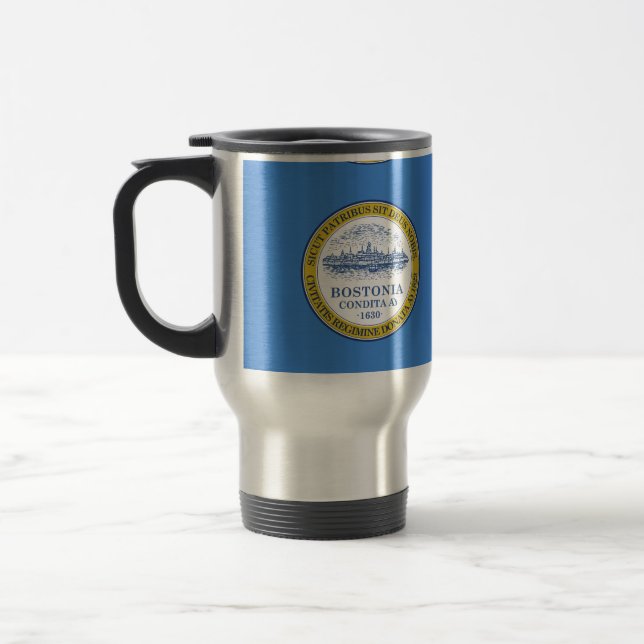 Flag of Boston, Massachusetts Travel Mug (Left)