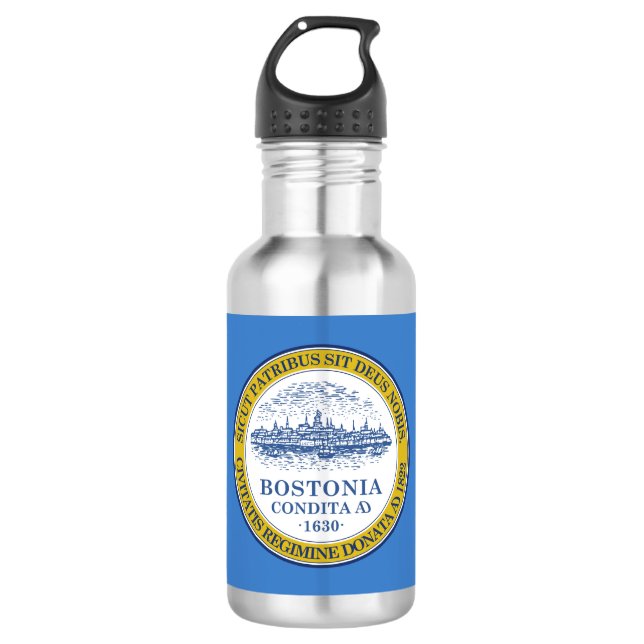 Flag of Boston, Massachusetts Water Bottle (Front)
