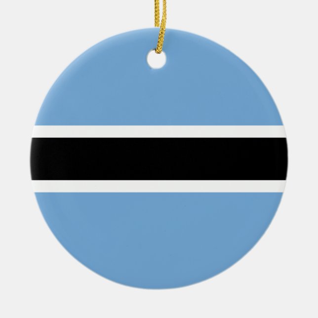Flag of Botswana Ceramic Tree Decoration (Front)