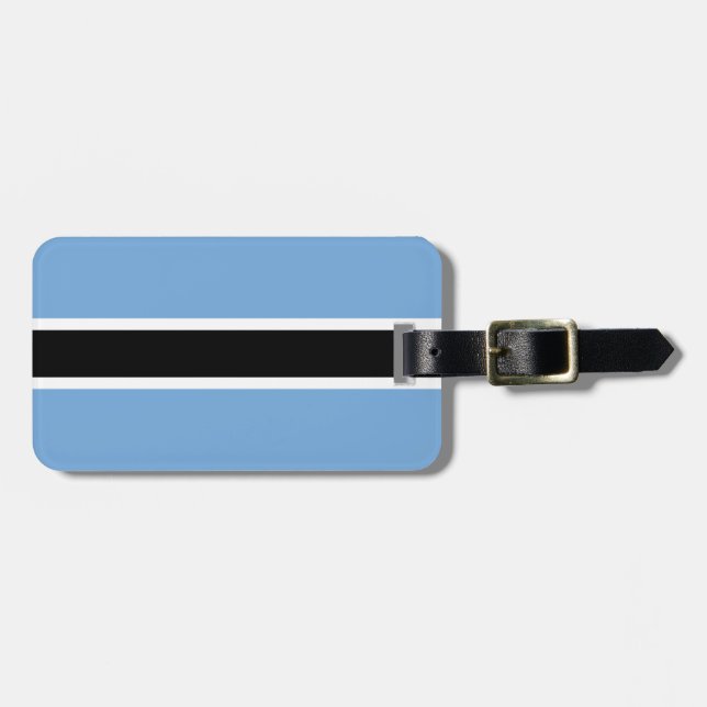 Flag of Botswana Luggage Tag w/ leather strap (Front Horizontal)