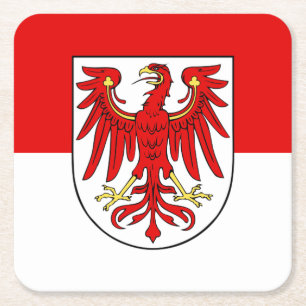 Flag of Brandenburg Square Paper Coaster