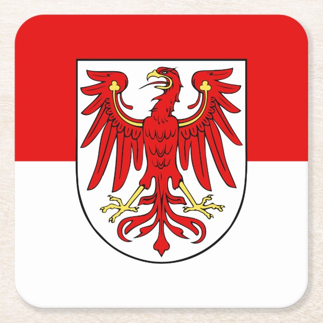 Flag of Brandenburg Square Paper Coaster (Front)