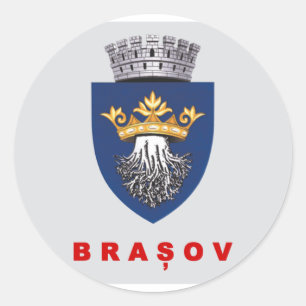 Flag of Brasov Classic Round Sticker