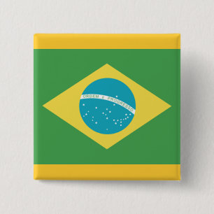 Flag of Brazil 15 Cm Square Badge
