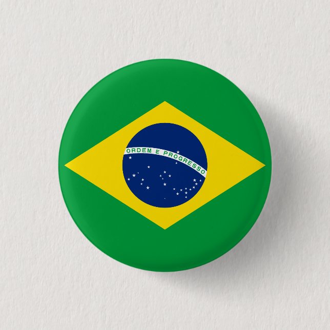 Flag of Brazil 3 Cm Round Badge (Front)