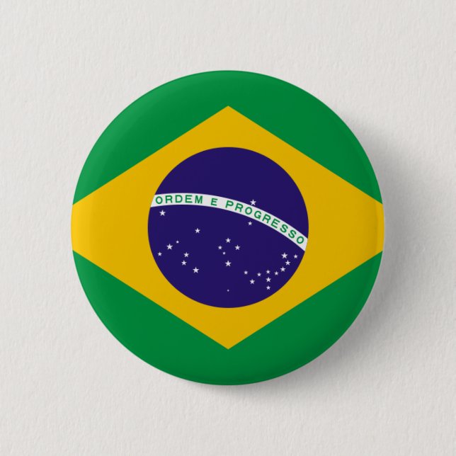 FLAG OF BRAZIL 6 CM ROUND BADGE (Front)