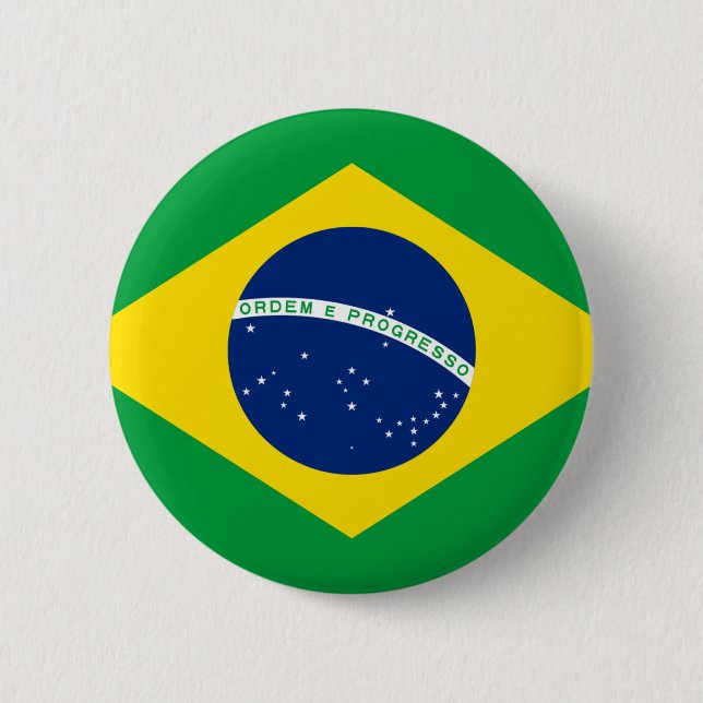 Flag of Brazil - Bandeira do Brasil 6 Cm Round Badge (Front)