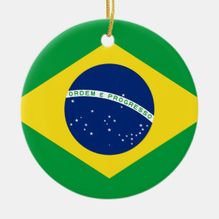 Flag of Brazil - Bandeira do Brasil Ceramic Tree Decoration