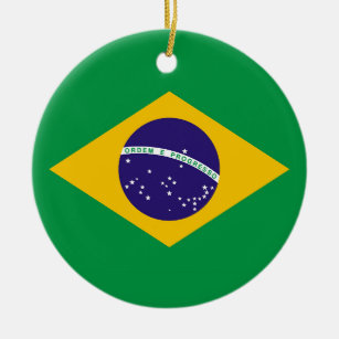 Flag of Brazil Bandeira do Brasil Ceramic Tree Decoration